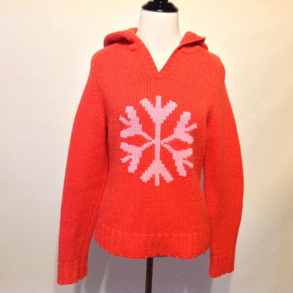 Gap Wool Sweater Hoodie Womens Small Snowflake
